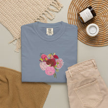 Load image into Gallery viewer, Dahlia  Bouquet T-Shirt — Vintage  Flower Graphic Tee
