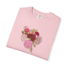 Load image into Gallery viewer, Dahlia  Bouquet T-Shirt — Hand drawn art  Flower Graphic Tee
