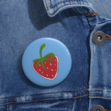 Load image into Gallery viewer, Strawberry Pin Button — Cute Retro Fruit Enamel Style Badge
