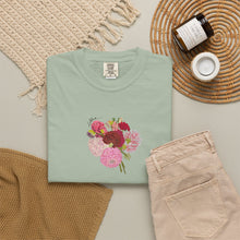 Load image into Gallery viewer, Dahlia  Bouquet T-Shirt — Vintage  Flower Graphic Tee
