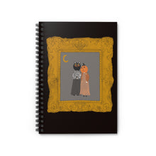 Load image into Gallery viewer, Halloween Pumpkin Portrait Spiral Notebook — Pumpkin-Head Couple Ruled Journal
