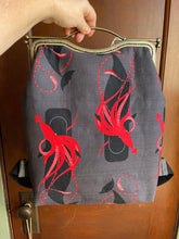 Load image into Gallery viewer, Large Squid + Whale Charley Harper Art Canvas Fabric Backpack Clutch Bag
