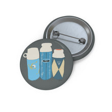 Load image into Gallery viewer, Thermos Trio Pin Button — Retro Water Bottle Enamel-Style Badge
