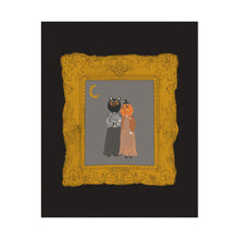 Load image into Gallery viewer, Halloween Vintage Portrait Poster — Pumpkin &amp; Cat Friends Matte Print
