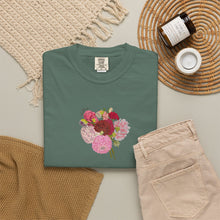 Load image into Gallery viewer, Dahlia  Bouquet T-Shirt — Vintage  Flower Graphic Tee
