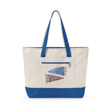 Load image into Gallery viewer, Canvas Tote Bag — Americana Patch Zippered Beach Tote
