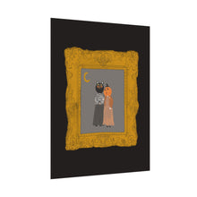 Load image into Gallery viewer, Halloween Vintage Portrait Poster — Pumpkin &amp; Cat Friends Matte Print
