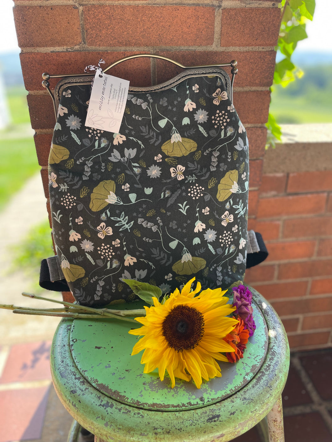 Large Floral Backpack Clutch Bag