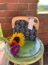 Load image into Gallery viewer, Wooden Handle Navy Floral Rifle Paper Co. Canvas Clutch
