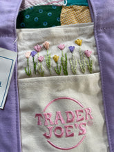 Load image into Gallery viewer, Mini pastel tote bag with hand embroidered design
