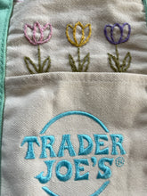 Load image into Gallery viewer, Mini pastel tote bag with hand embroidered design

