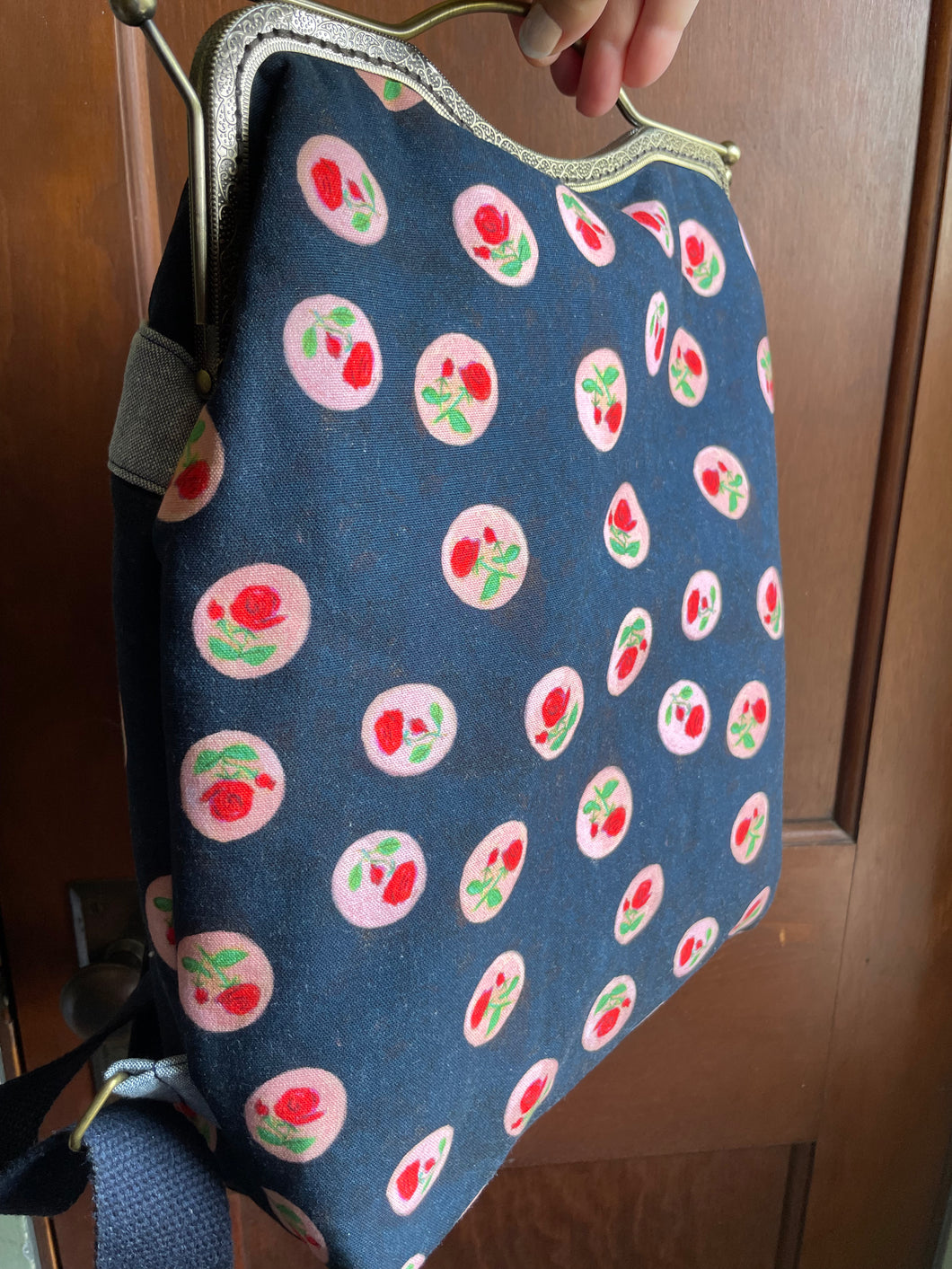 Rose Large Backpack Clutch Bag