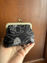 Load image into Gallery viewer, Black Fine Line Floral Large frame coin purse
