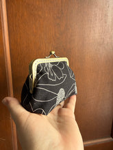 Load image into Gallery viewer, Black Fine Line Floral Large frame coin purse
