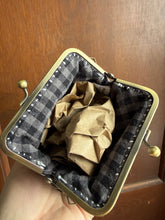 Load image into Gallery viewer, Black Fine Line Floral Large frame coin purse
