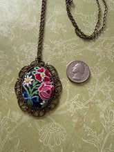 Load image into Gallery viewer, Vintage Linen Embroidery Statement Necklace
