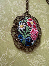 Load image into Gallery viewer, Vintage Linen Embroidery Statement Necklace
