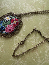 Load image into Gallery viewer, Vintage Linen Embroidery Statement Necklace

