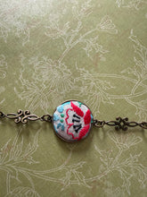 Load image into Gallery viewer, Vintage Linen embroidered necklace or bracelet
