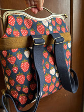Load image into Gallery viewer, Large Strawberry Canvas Backpack Clutch Bag
