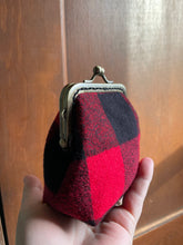 Load image into Gallery viewer, Red and Black Buffalo Plaid Flannel Coin Purse
