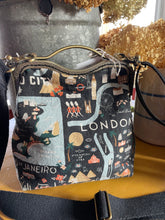 Load image into Gallery viewer, Bon Voyage Fabric Clutch with Crossbody Strap
