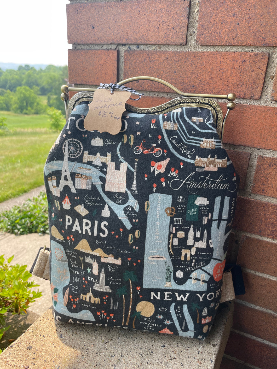 Women’s Small Backpack Bon Voyage Fabric Rifle Paper Co