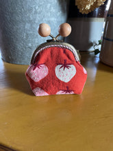 Load image into Gallery viewer, Coin Purse Strawberry red with wooden knobs
