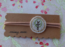 Load image into Gallery viewer, Hand Embroidered Tree Linen Headband
