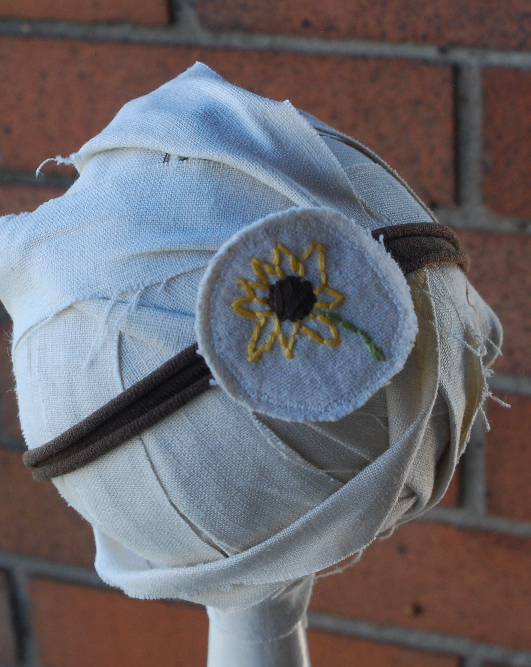 Hand Embroidered Flower Headband