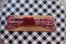Load image into Gallery viewer, Stretch Fabric Headband sizes Newborn-age 1 maroon red varieties
