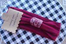 Load image into Gallery viewer, Stretch Fabric Headband Size 3-12 years Maroon Red Varieties
