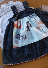 Load image into Gallery viewer, Polka dot Size 12-24 month Apron Knot Dress
