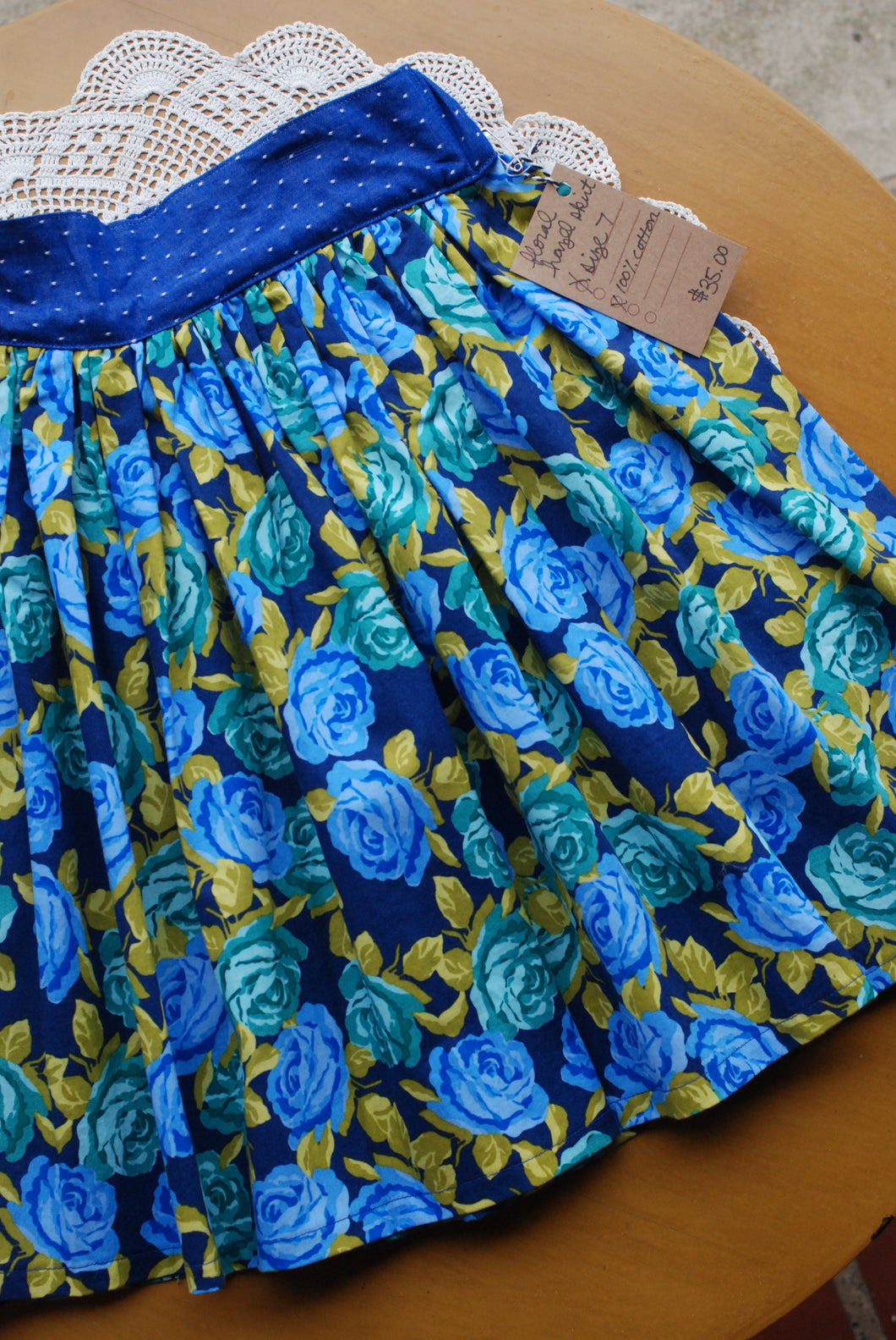 Hazel Skirt Size 7 Blue Floral