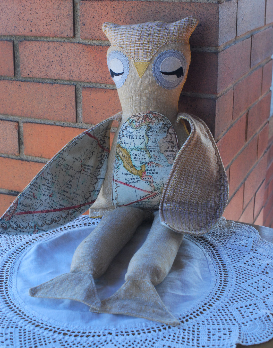 Atlas Owl Linen Doll