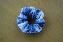Load image into Gallery viewer, Green/Gold/Tan Plaid Flannel Scrunchie
