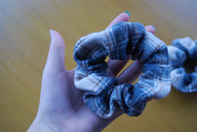 Load image into Gallery viewer, Green/Gold/Tan Plaid Flannel Scrunchie

