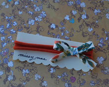 Load image into Gallery viewer, Bias Tape Bow Headband-Rifle Paper Co. Fabric-Herb Garden
