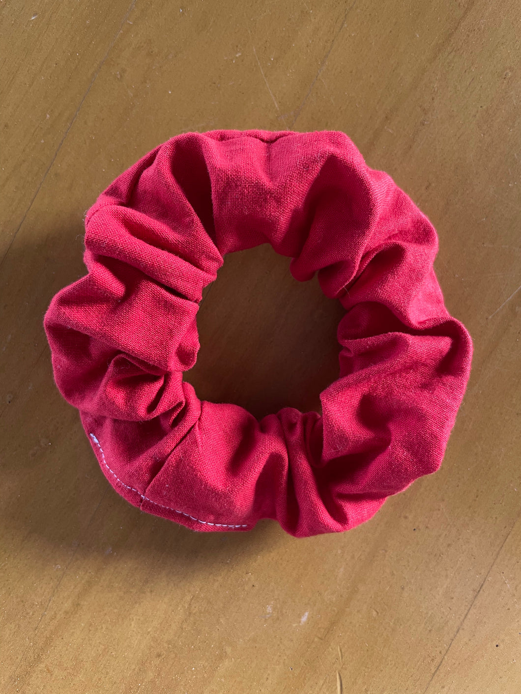4 Inch Solid Red Scrunchie