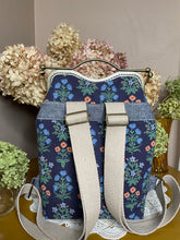 Load image into Gallery viewer, Navy Floral Small Clutch Backpack
