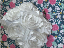 Load image into Gallery viewer, White Rosette Women’s Clutch
