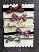 Load image into Gallery viewer, SET OF 5 Bias Tape Bow Headbands
