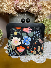 Load image into Gallery viewer, Black Floral Clutch Bag
