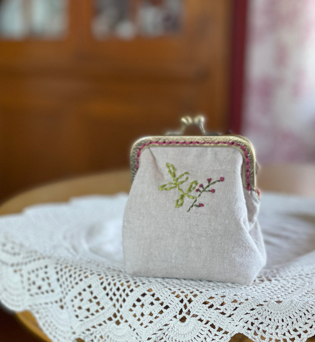 Hand Stitched Floral Coin purse