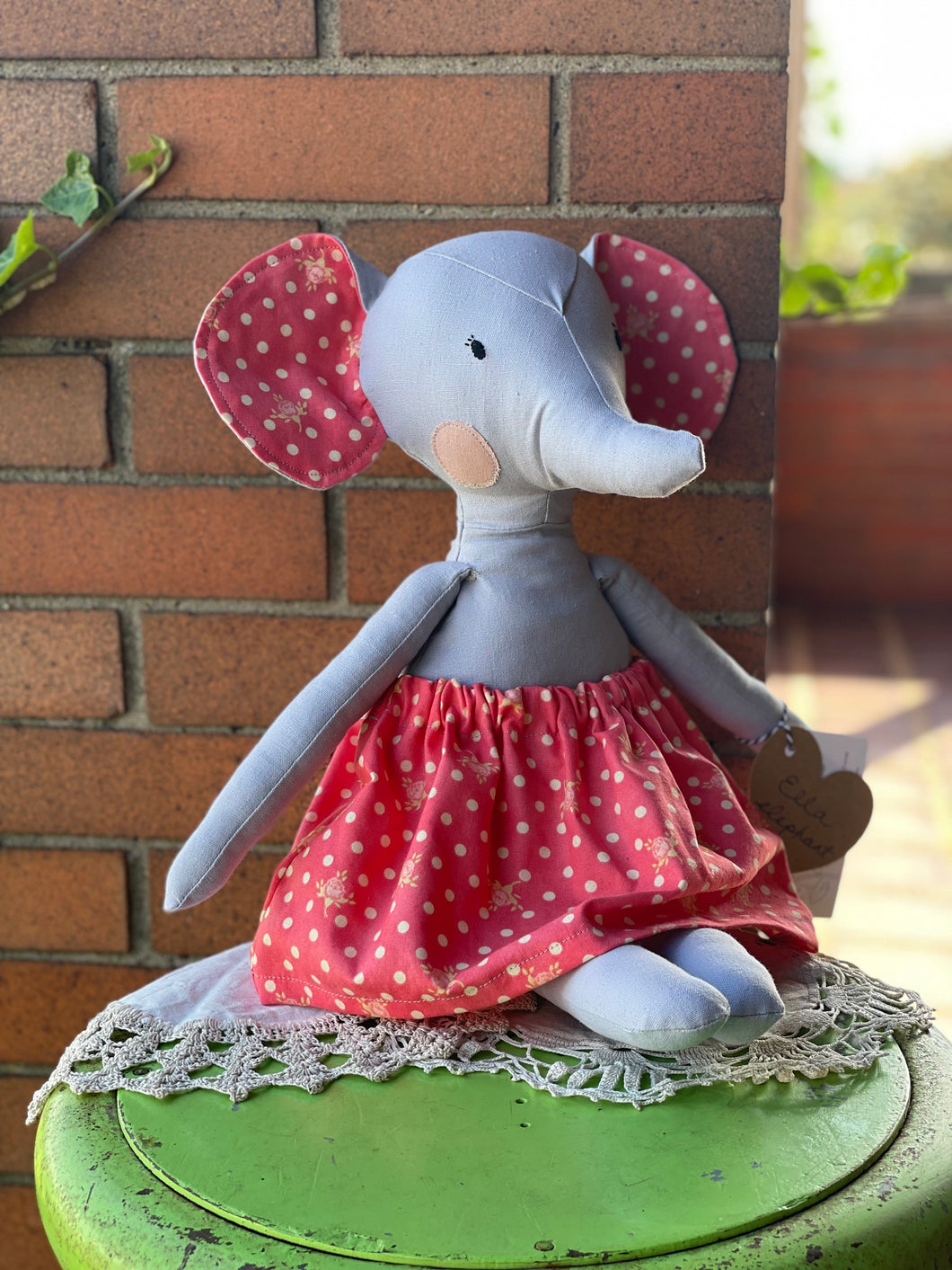 Ella Elephant Linen Doll