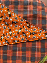Load image into Gallery viewer, Halloween Candy/ Plaid Large Size Dog Bandanna
