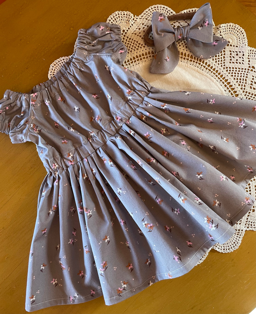 Floral Matilda dress and Bow Set size 3-6 months