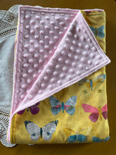 Load image into Gallery viewer, Butterfly pink minky blanket
