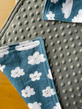 Load image into Gallery viewer, Happy Clouds Flannel and Minky Blanket
