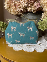 Load image into Gallery viewer, Kitty Cat Blue Clutch Bag
